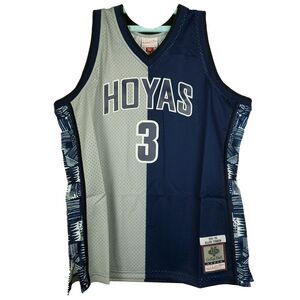 Allen Iverson Georgetown Hoyas Mitchell & Ness NCAA L Large Jersey Gray Navy NWT